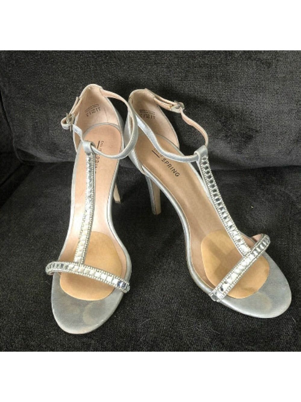 call It Spring Size 9 Silver Rhinestone Stilettos